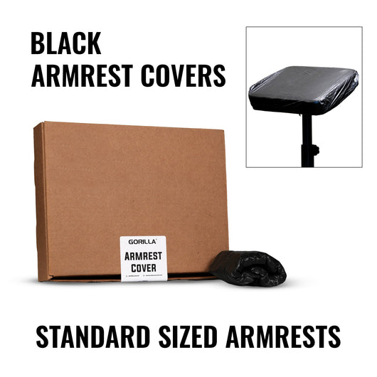 Black Disposable Armrest Covers - Standard Size - 50/Box